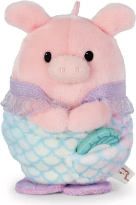 Produktbild von NICI Set Kuscheltier Schwein Onk 8cm mit Muschel & Meerjungfraukostüm in Geschenkbox 8,5x6,5x10cm – pink – Weiches mymochi Plüschtier, niedliches Kawaii Stofftier zum Kuscheln & Spielen – 62581