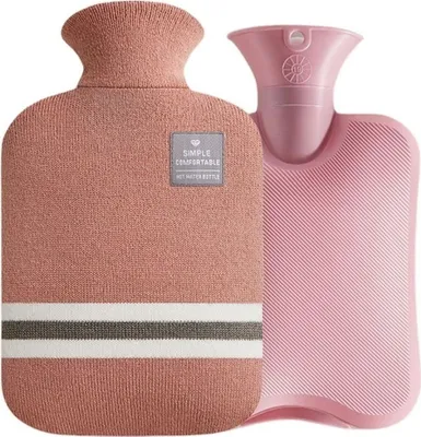 Produktbild von XXL Wärmflasche 2L mit weichem Bezug PVC Bettflasche Handwärmer Winter Wärme, Größe:2 Liter, Farbe:Rosa