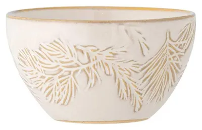 Produktbild von Bloomingville Schale WINTER Weiß Natur Tannenzweige Snackschale Keramik