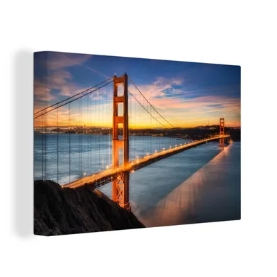 Obrázok produktu pre OneMillionCanvasses® - Maľba na plátne - Obraz na plátne Nástenná maľba na plátne - Most Golden Gate - 150x100cm - Fotografia na plátne - maľba na