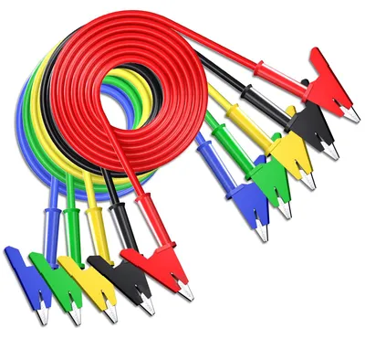 5 Krokodilklemmen-Testkabel, 1 m, 1000 V, 15 A, Kupfer