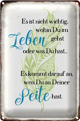 Produktbild von Blechschild Spruch 20x30cm nicht wichtig wohin du gehst