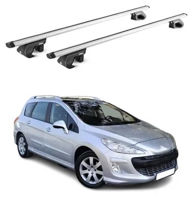 Produktbild von Dachträger Grundtäger für Peugeot 308 Kombi 2007-2013 90kg Alu Silber 2 tlg ABE, KI-generiertes Bild