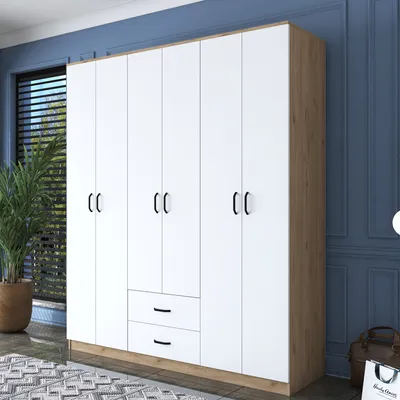 Immagine prodotto di Skye Decor, BA113 - 2337, armadio, noce, 100% pannelli truciolari rivestiti in melamina, 180 x 51,5 x 210 cm