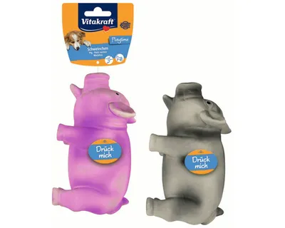 Image de Jouet pour chiens Vitakraft cochon avec son mélange de couleurs 17 cm