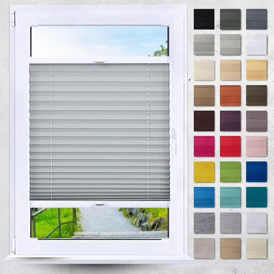 Produktbild von Plissee Thermorollo nach Maß 120-160 cm Breite und 20-119 cm Höhe in 18 Farben für Fenster und Türen mit Bohren, Sicht- und Sonnenschutz