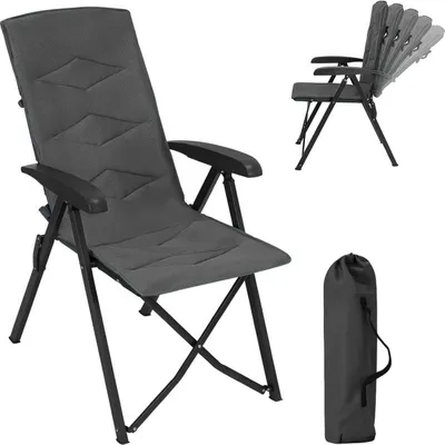 Produktbild von Außenstuhl mit verstellbarer Rückenlehne – Gartenliegestuhl – Klappbarer Campingstuhl – Atmungsaktives Netzgewebe – 49 cm x 101 cm x 47 cm