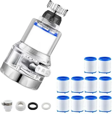 Obrázek produktu pro Filtr do kohoutku, 360° otočný filtr proti vodnímu kameni, filtr na vodu do kohoutku, čistička vody do kuchyňské a koupelnové kohoutku