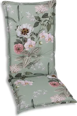 Produktbild von GO-DE Textil, Sesselauflage Mittellehner, Einzelset, Farbe: salbei, Maße ca.: 108 cm x 50 cm x 7 cm, Rückenhöhe: 60