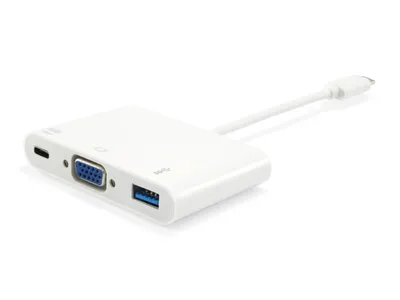 Produktbild von Equip Dock USB-C->VGA.USB3.0.60WPD 15cm ws
