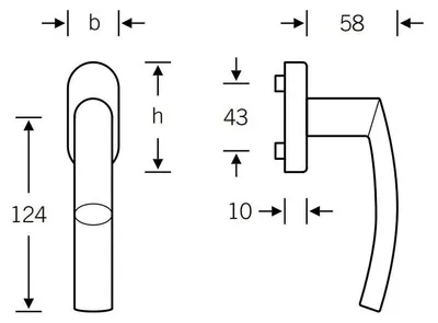 Produktbild von 1107 FSB Fenstergriff (Oberfläche: Alu F1 - Natur) Oberfläche: Alu F1 - Natur