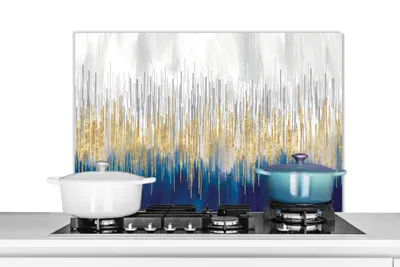 Obrázok produktu pre MuchoWow® Splashback Kuchyňa - Kuchynský backsplash - Ochrana steny pre sporák a drez Abstraktné - Maľba - Olejomaľba 80x55cm Alu-Dibond (alternatíva