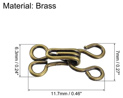 Produktbild von 100 Stš¹ck N?hhaken ?senverschluss fš¹r Kleidung BH Reparaturhaken Ersatz fš¹r Hosen Rock Kleid BH N?hen DIY Basteln Bronze