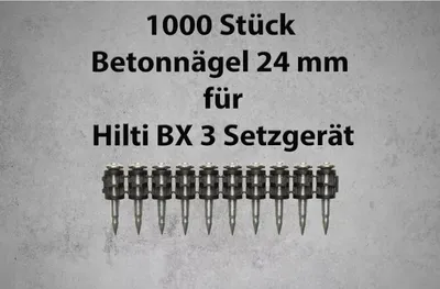 Produktbild von Betonnägel 1000 Stück 24mm für Hilti BX 3 Setzgeräte für Beton und Mauerwerk