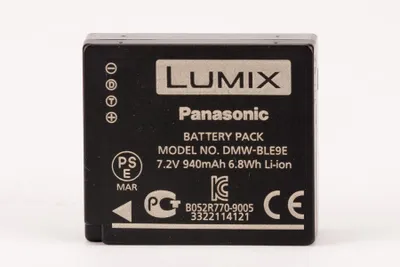 Produktbild von Panasonic DMW-BLE9E, 940 mAh, 7,2 V, Lithium-Ion (Li-Ion)