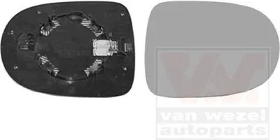 Produktbild von VAN WEZEL Spiegelglas Außenspiegel Rechts für RENAULT TWINGO II (CN0) Konvex 4372832