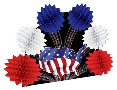 Produktbild von Tischdekoration im USA Design aus Pappe und Wabenpapier, ca. 25 cm