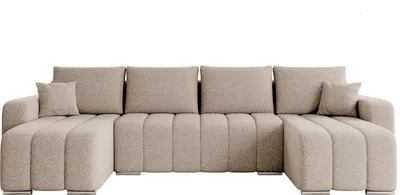 Produktbild von MIRJAN24 Ecksofa Pufetto U Boucle, Eckcouch mit Bettkasten und Schlaffunktion, Polstersofa, U-Form vom Hersteller (Farbe: Lambi 06)