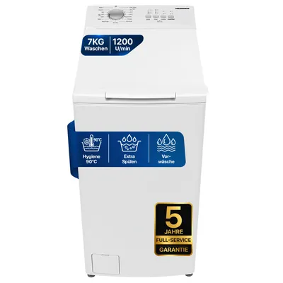 Produktbild von Heinner HWM-TL7012C++, Toplader, 7 kg, B, 78 dB, 1200 RPM, C
