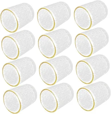 Imagen del producto de Juego de portavelas de cristal con borde dorado, ideal para la decoración de mesas en bodas