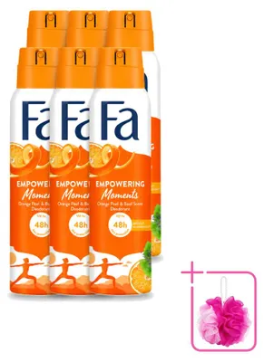 Imagen del producto de 6 aerosoles desodorantes Fa "Empowering Moments" - 150 ml - Paquete ahorro - 6 unidades