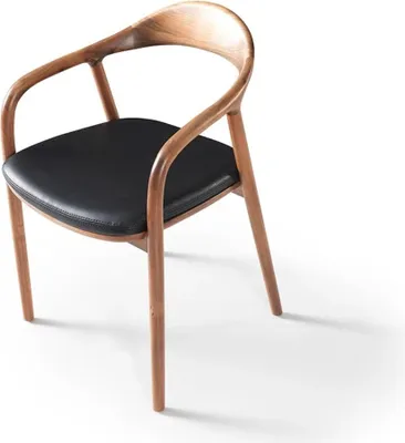 Produktbild von Designer Stuhl Holz Luxus Lehnstuhl Polster Stühle Esszimmer Leder
