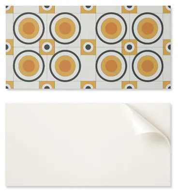 Produktbild von Selbstklebende Dekorfliesen für die Wohnzimmerwand, geometrisches Muster aus Kreisen und Quadraten, 10 x 40 x 20 cm