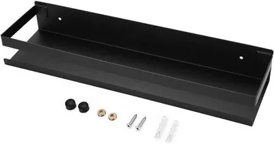 Produktbild von Badkamerplank aus Edelstahl, Wandmontage, 40 cm schwarz