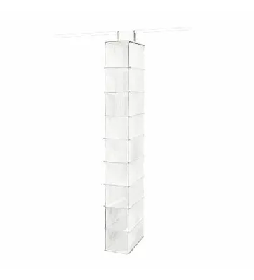 Image de Compactor Rangement pour garde-robe - Organiseur à suspendre 15 x 30 x 128 cm, 9 compartiments, blanc RAN1259