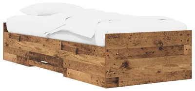 Image de vidaXL Sommier avec rangement en bois recyclé 80 x 200 cm, aggloméré