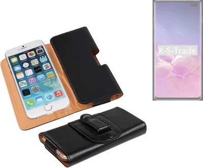 Produktbild von K-S-Trade Schützhülle Handyhülle kompatibel mit Samsung Galaxy S10+ (DUOS) Holster Gürtel Tasche Schutzhülle Handy-Tasche Smartphone Case