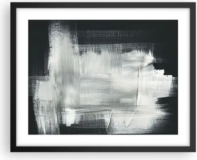 Produktbild von Gerahmtes Poster - Schwarzer Rahmen - Abstraktion Schwarz Weiß - 50x40 cm - Wand Bild - Wanddeko - Wandbilder - Wandposter - Bilderrahmen - Bilder - Kunstdruck - Wandbild - P2BAA50x40-4173