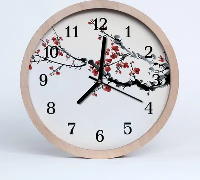 Produktbild von Holzuhr 20fi cm wanduhr - Blumen