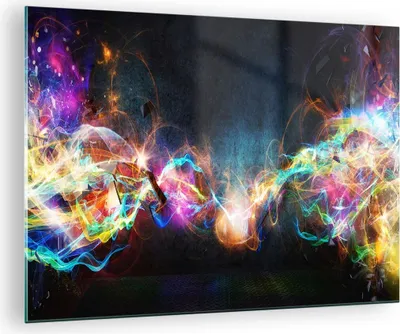 Produktbild von Bilder auf glas - Abstraktion modern - 70x50cm - Glasbilder - Wandbilder - Kunstdruck - zum Aufhängen bereit - Wanddekoration aus Glas - Glas Bilder - Wandbild auf Glas - Einteilig - GAA70x50-3512