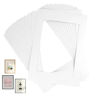 Passepartout Weiß 10er-Pack 20x25 cm, 1,5 mm, Innen 14,7x19,8 cm