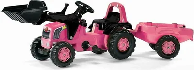 Produktbild von Rolly Toys Kid Junior roze met voorlader en aanhanger