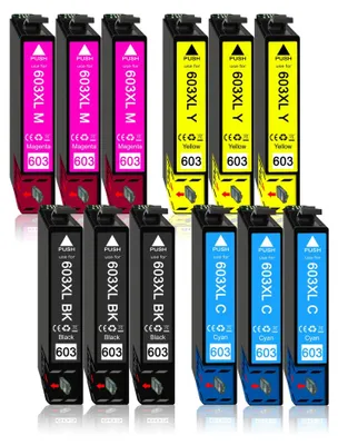 Produktbild von 12er Pack Druckerpatronen 603 603XL kompatibel mit Epson XP-4105