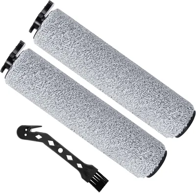 Imagen del producto de Rodillos de limpieza de repuesto para CrossWave HF2 HF3, 2 unidades + 1 cepillo de limpieza, para la limpieza de suelos
