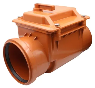 Produktbild von Rückschlagklappe DN125 Orange mit Notverriegelung und Lippeabdichtung
