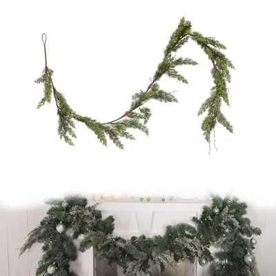 Immagine prodotto di Elzusha - Ghirlanda artificiale a forma di pino per decorazioni natalizie