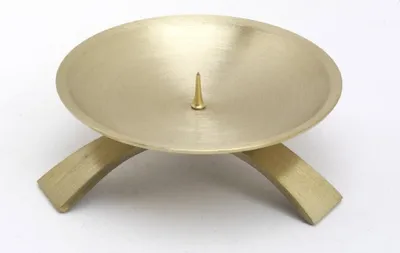 Produktbild von Osterkerzen Kerzenleuchter Dreifuß Gold gebürstet kleinem Dorn Ø 9,5 cm