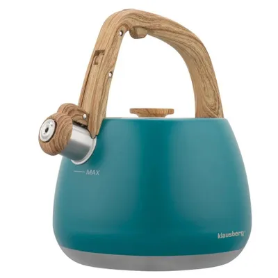 Image de Bouilloire sifflante traditionnelle, 2,5 L, turquoise, Klausberg, KB-9040