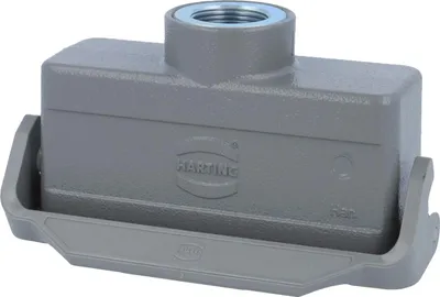 Immagine prodotto di HARTING Han 24B Alloggiamento connettore basso, 1xM25 uscita cavo diritta, con 1 staffa longitudinale Vite M25 Area di serraggio