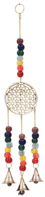 Produktbild von Mobile, Klangspiel mit Glöckchen, Indisches Windspiel - Blume des Lebens, Mehrfarbig, Messing,Glasperlen, 33*10*3 cm, Windspiele & Klangspiele