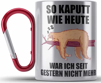 Produktbild von Trendation - Lustige Edelstahl Tasse Karabinern mit Sprüchen Arbeitskollege Geschenk Kollege Mitarbeiter Geschenkidee (Rot)