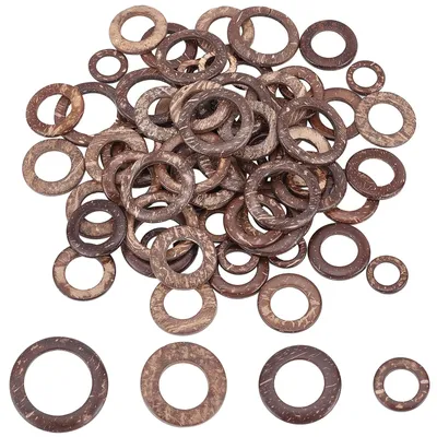 Holz-Verbindungsringe 80 Stück 4 Stile Kokos 20–38 mm DIY
