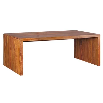 Produktbild von WOHNLING Schreibtisch BOHA Massiv-Holz Sheesham Computertisch 200 cm breit Echtholz Design Ablage Büro-Tisch Landhaus-Stil