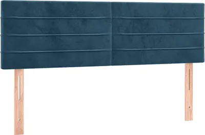 Obrázok produktu pre vidaXL Čelá postele, tmavomodré, 144 x 5 x 78/88 cm, zamat