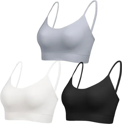 Produktbild von Gepolsterter BH für Damen, weicher Sport-BH mit verstellbaren Trägern und ohne Bügel