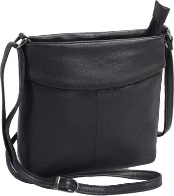 Produktbild von Damen Handtasche schwarz mit Reißverschlussfächern und Handyfach, 18x18x6cm